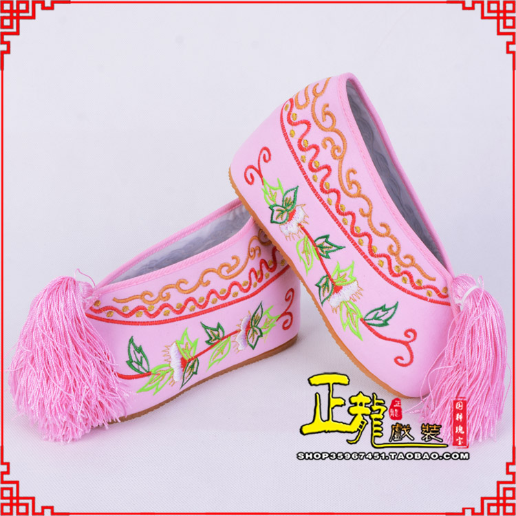 纳雍花旦鞋女绣花彩鞋 舒适款草花内高彩鞋