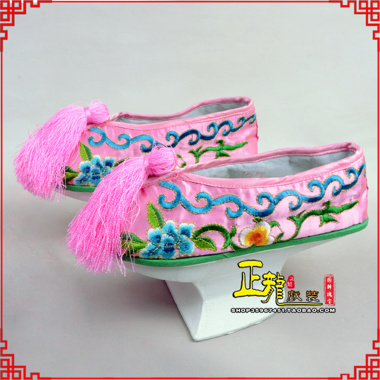 纳雍京越剧戏鞋花盆底清朝皇后贵妃宫女花盆底 旗鞋