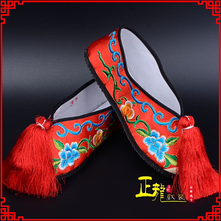 纳雍京剧越剧戏曲彩鞋花旦绣花 普平底彩鞋
