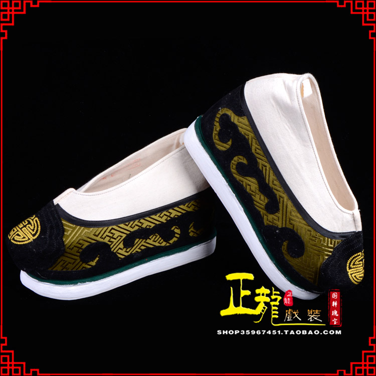 纳雍戏鞋方口鞋老生鞋老旦鞋三义斋纸底内高福字履